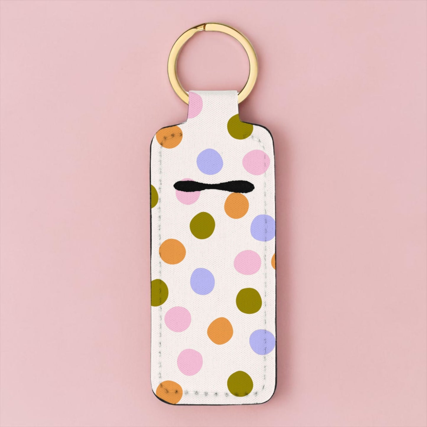 Funky Dots Chapstick Keychain