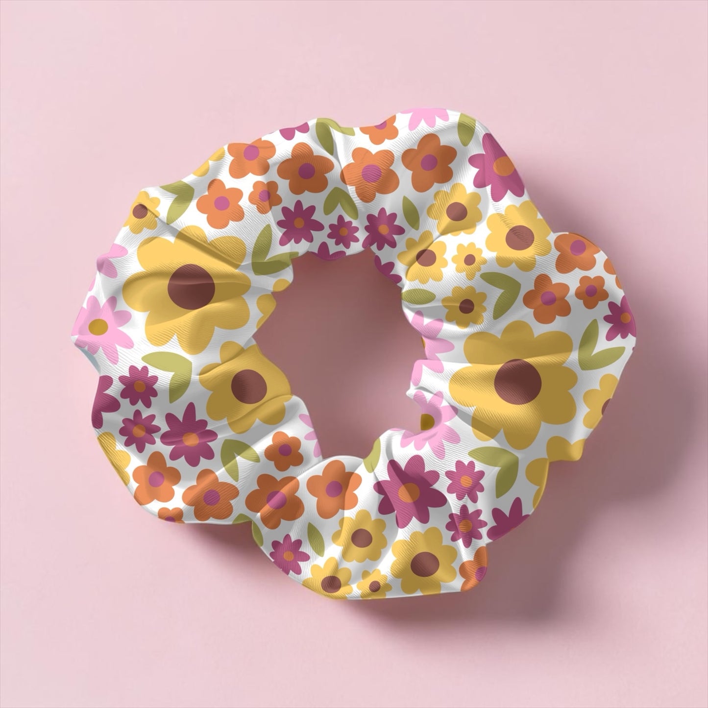 Fallin’ Florals Satin Scrunchie