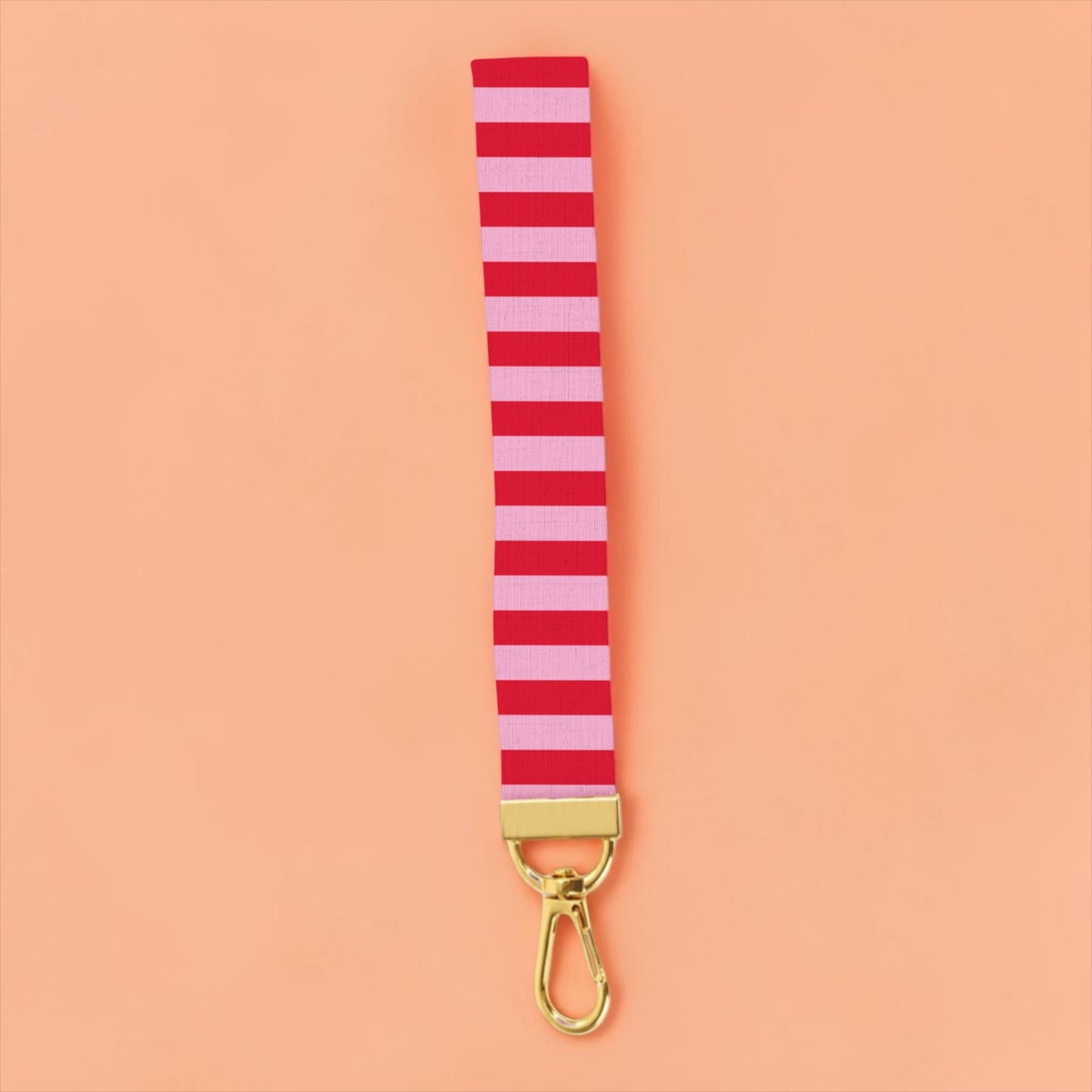 Red & Pink Lanyard Wristlet Keychain