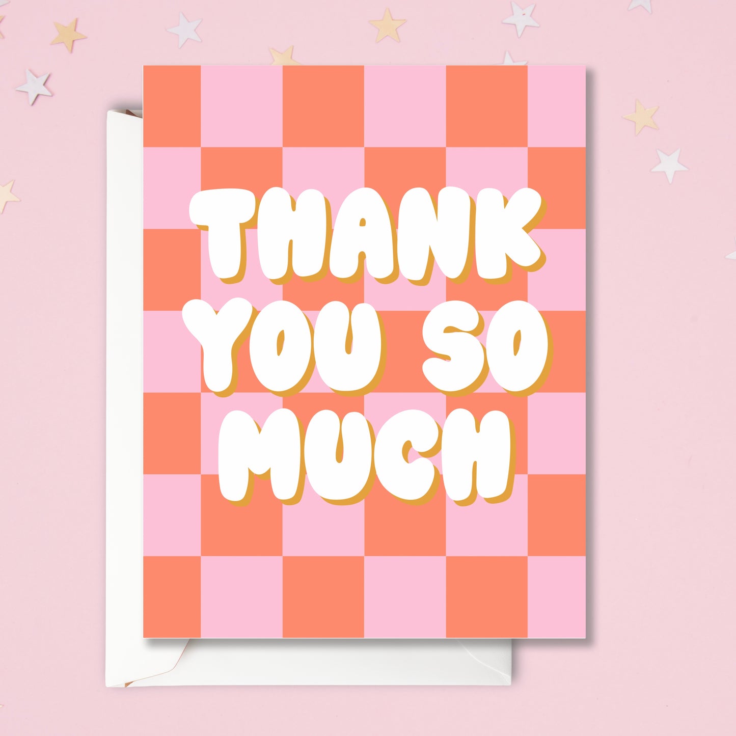 Checkered Thank You Card