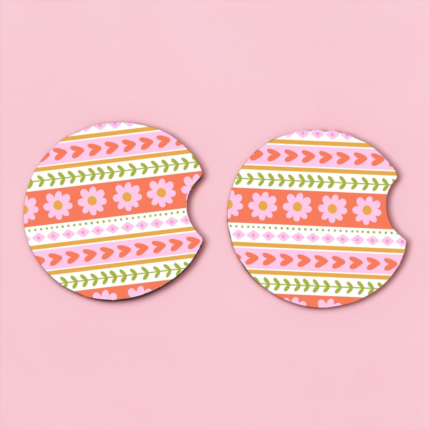 Striped Florals Car Coasters