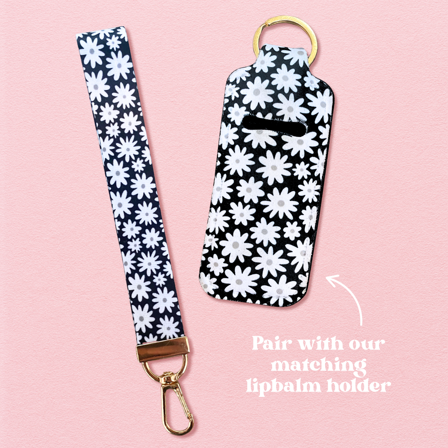 Daisy Daze Lanyard Wristlet Keychain