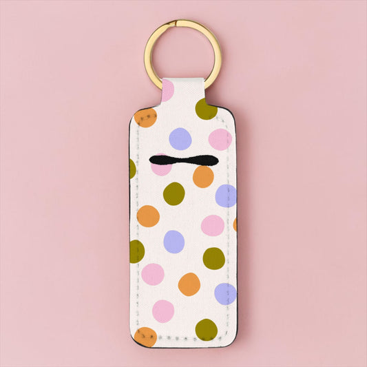 Funky Dots Chapstick Keychain