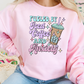 Iced Coffee And Anxiety Pink Sweatshirt