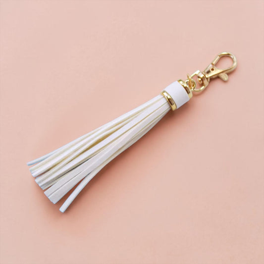 White Tassel Keychain