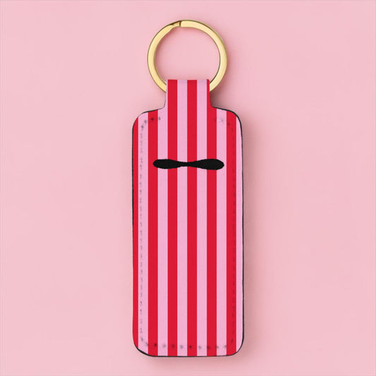 Red & Pink Stripes Chapstick Holder