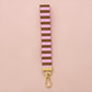 Pink Mocha Stripes Lanyard Wristlet