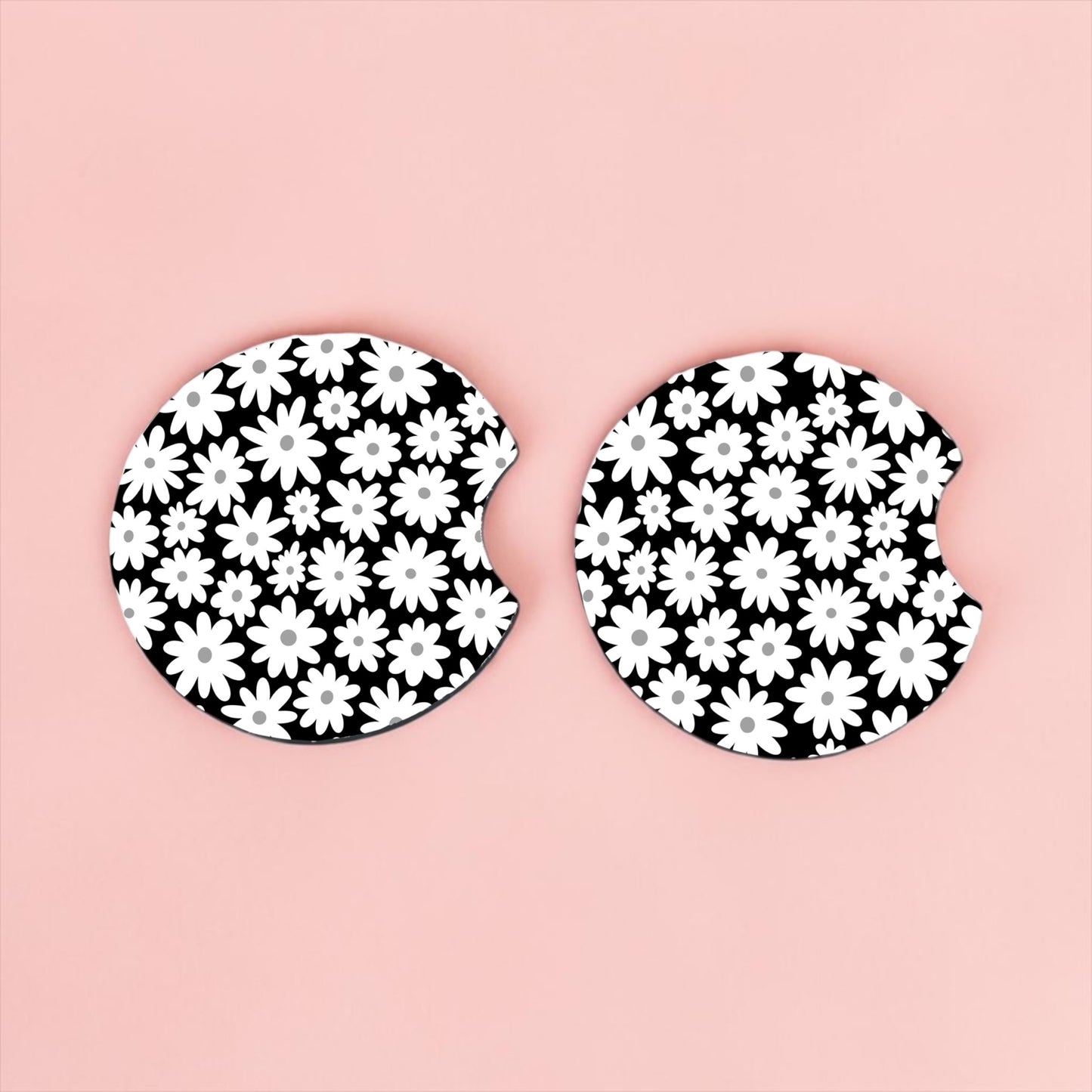 Daisy Daze Car Coasters - Set Of 2