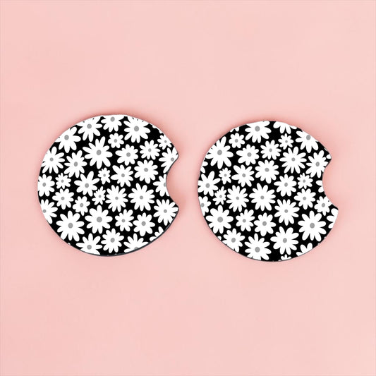 Daisy Daze Car Coasters - Set Of 2