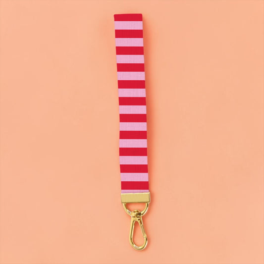 Red & Pink Lanyard Wristlet Keychain