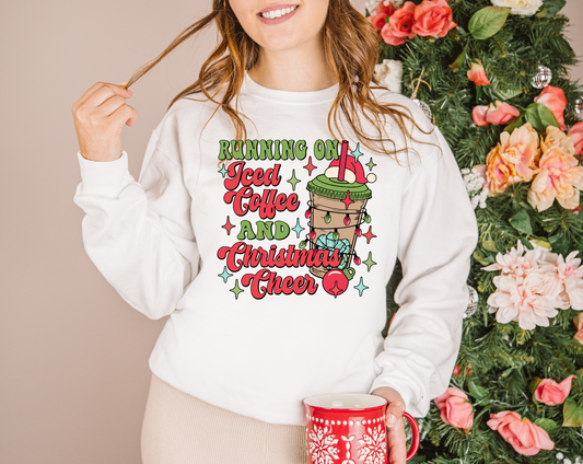 Iced Coffee And Christmas Cheer White Sweatshirt