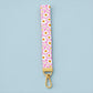 Pink Daisy Lanyard Wristlet Keychain