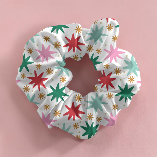 Christmas Stars Satin Scrunchie
