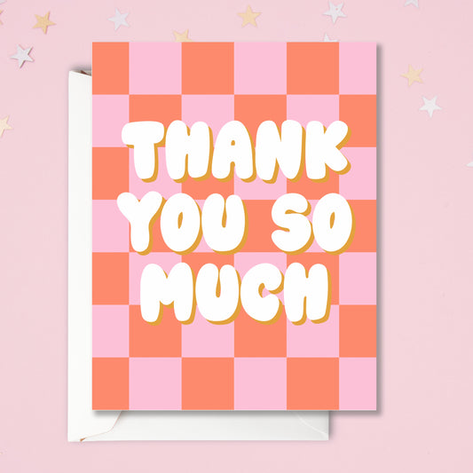 Checkered Thank You Card