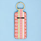 Striped Florals Chapstick Holder Keychain