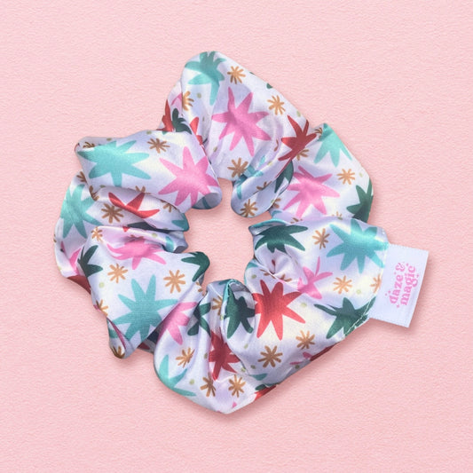 Christmas Stars Satin Scrunchie