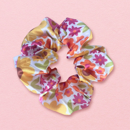 Fallin’ Florals Satin Scrunchie