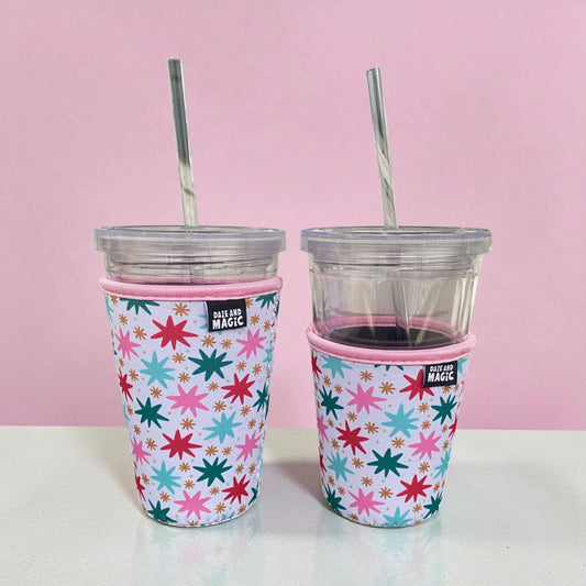 Christmas Stars Iced Coffee Sleeve