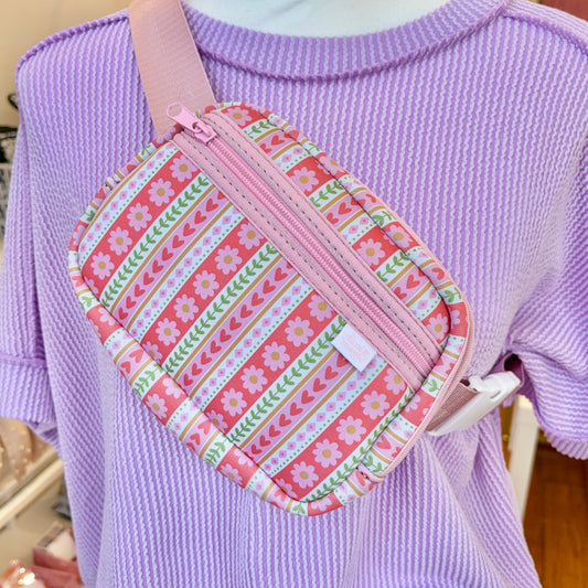 Striped Florals Belt Bag