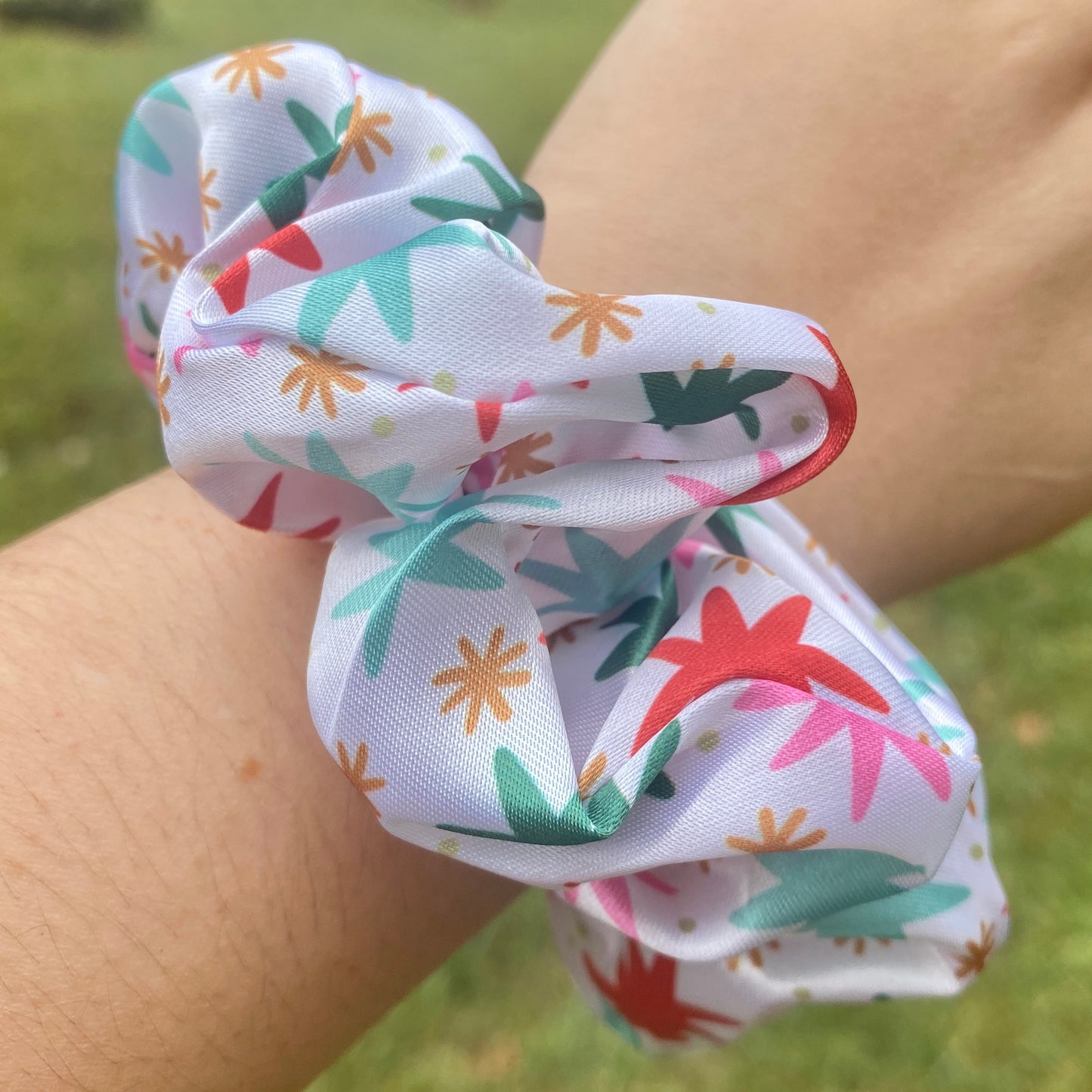 Christmas Stars Satin Scrunchie