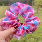 Pastel Checkered Satin Scrunchie