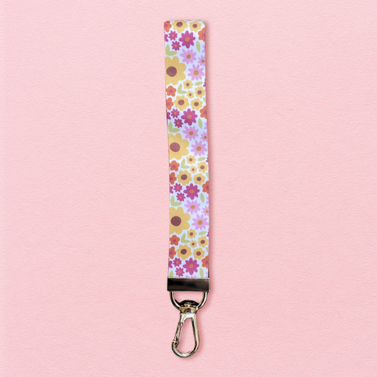 Fallin’ Florals Lanyard Wristlet Keychain