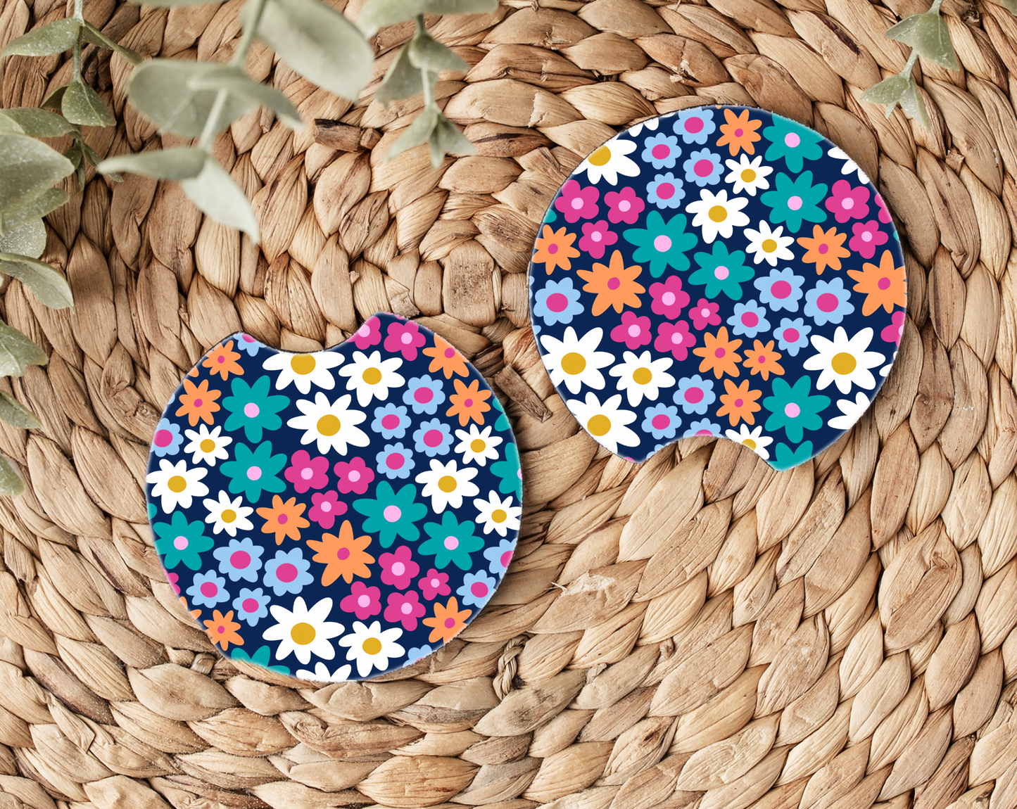 Blooming Beauty Car Coasters - Set of 2