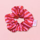 Pink & Red Stripes Satin Scrunchie