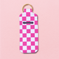 Pink Checkered Chapstick Keychain