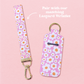 Pink Daisy Chapstick Keychain